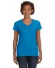 Ladies' V-Neck Fine Jersey T-Shirt - BLACK - S