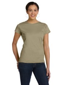Ladies' Fine Jersey T-Shirt - VINTAGE BURGUNDY - XS (Color: COYOTE BROWN, size: S)
