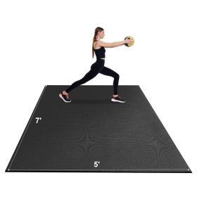 Exercise Mat, Non Slip High Density Premium Yoga Mat, Exercise Yoga Mat for Men & Women, Fitness & Exercise Mat with Bag & Carry Strap (Width: 5 ft, Length: 7 ft)