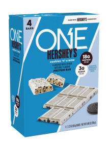 ONE x Hershey Cookies n Creme Protein Bar, 18g Protein, 4 Count (ONE x Hershey: ONE x Hershey)