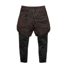 Men's sports shorts (Option: Coffee-XL)