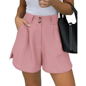 Shorts Pure Color Comfort Women's Clothing With Pockets (Option: Pink-M)