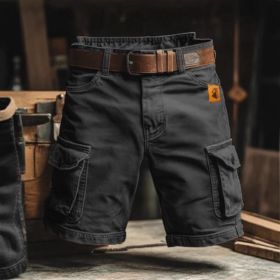 European And American Digital Printing Stylish Shorts Without Belt (Option: M-Black)