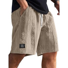 Mens Stylish Casual And Comfortable Shorts (Option: Khaki-M)