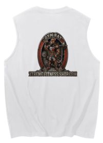 Men's Sleeveless Tank Top White (Color: White, size: L)