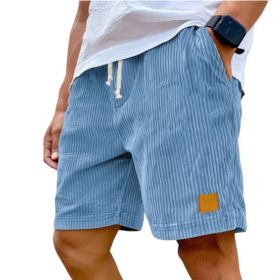 Vintage Embroidered Corduroy Fashion Lace-up Casual Shorts (Option: 3XL-Sky Blue)