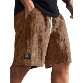 Mens Stylish Casual And Comfortable Shorts (Option: Dark Brown-L)