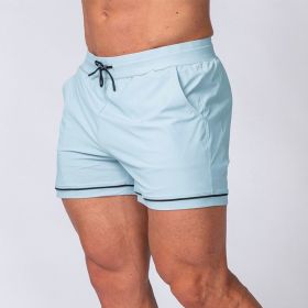 Fitness Quick-drying Sport Running Training Outdoor Beach Shorts (Option: Light Blue-XXXL)