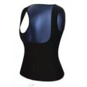 Men's And Women's Corset Violent Sweat Suit Belly Fitness Vest (Option: Female Black And Blue-4XL 5XL)